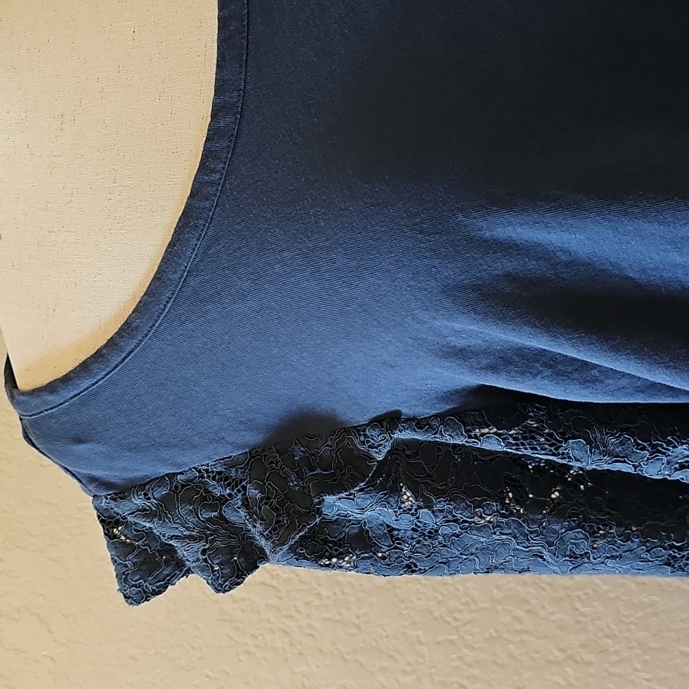 Pioneer Woman Blue Lace Knit Top - Picture 4 of 5